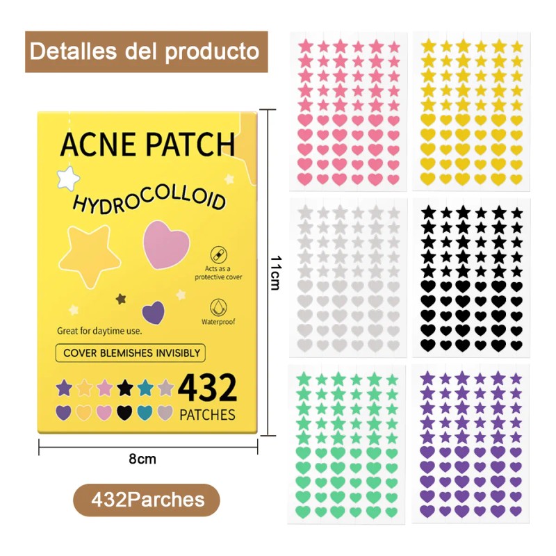 🔥 432pzs parches estrella star anti acne espinillas granos Vitaminas