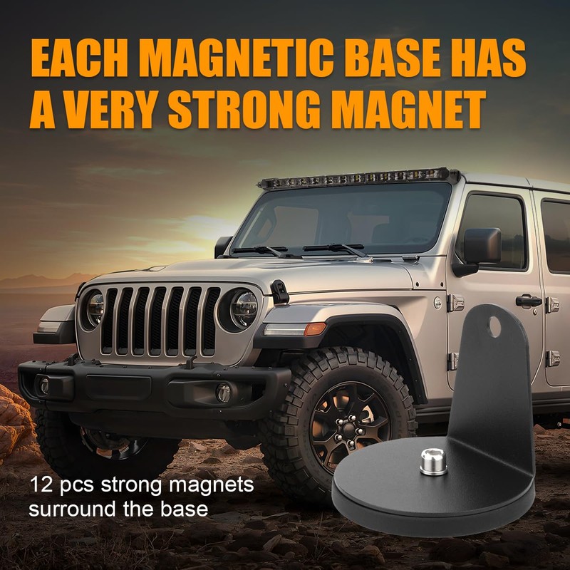 Magnetic Light Bar Mount, Powerful Magnetic Base LED Light Bar
