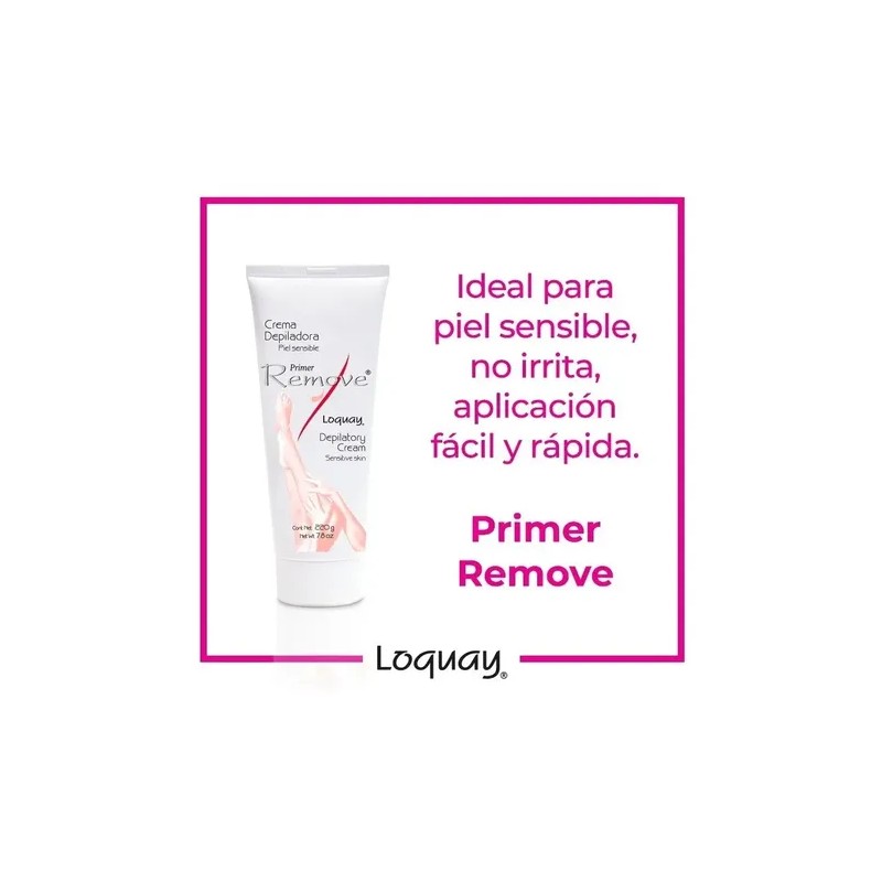Crema Depiladora Loquay Piel Sensible Primer Remove 220 mL Cuerpo