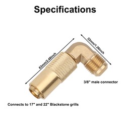 lasuroa 2pcs Propane Elbow Adapter for Blackstone, Durable Brass 3/8 Male Flare RV Propane Elbow Adapter Conversion Fitting Low Pressure Compatible with Blackstone 17 and 22 Inch Tabletop Griddles