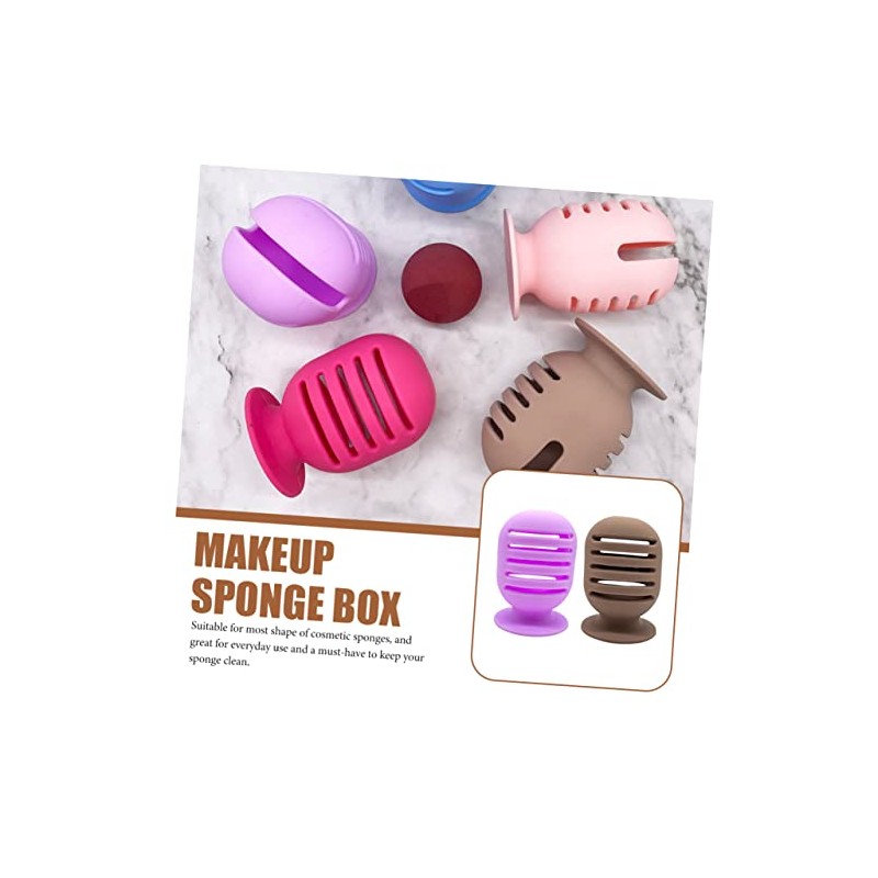 2piezas Soporte De Esponja De Maquillaje Contenedor De Silicona Para