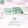 Basic Sense Gingham Check Metal Bobby Pins for Girls School