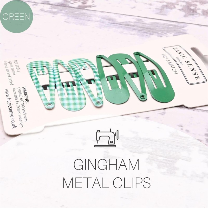 Basic Sense Gingham Check Metal Bobby Pins for Girls School