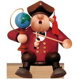KWO Smoking Man Figurine, Professor, 16 cm, Wood, Multicolour, One Size