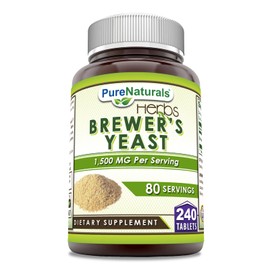 Pure Naturals Pure Naturals Brewer's Yeast Supplement | 1500 Mg per Serving | 240 Tablets | Non-GMO | Gluten-Free | Made in USA