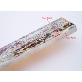 AOHOCA 2pcs Nature Bobbe Abalone Shell Pattern with Acrylic Scale Slabs Handles,DIY Knife Sword Making Supplies Material