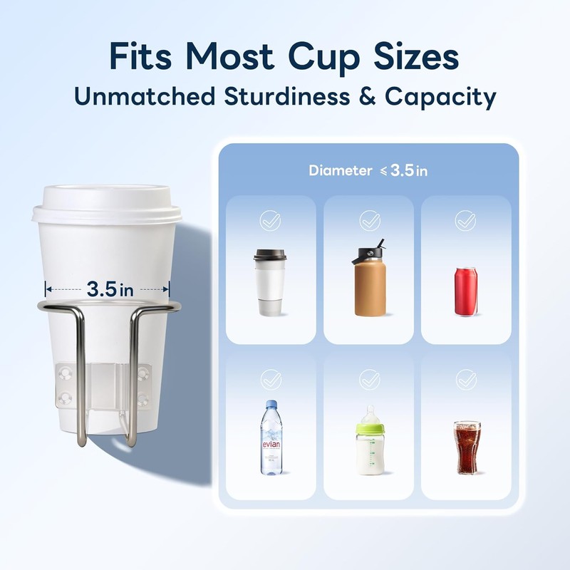 4 PCS Boat Cup Holder,Premium Wall Mounted Stainless Steel Holders