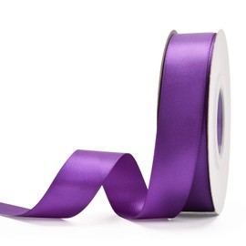 YAMA Purple Double Face Satin Ribbon - 7/8 Inch 25 Yards Purple Silk Ribbons for Crafts Gift Wrapping Wreaths