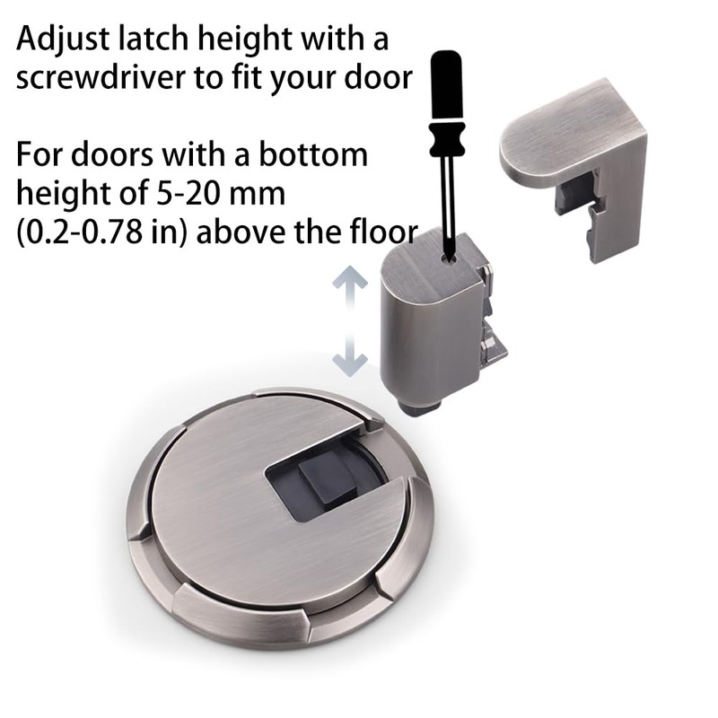 VACNEA Windproof Door Stopper, Heavy Duty Doorstops, Height Adjustable Mechanical