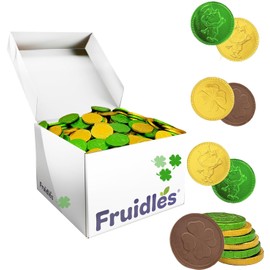 St. Patrick's Day Chocolate Coins Gold and Green Coins, Belgian Nut Free Milk Chocolate, Kosher Certified (10 Pounds (Bulk))