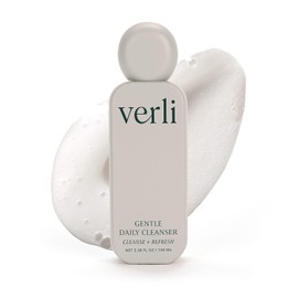 Verli Gentle Daily Cleanser | Hydrating Botanical Face Wash for Sensitive & Dry Skin | Non-Stripping Purifying Skincare for Daily Use | Clean Beauty, 3.38 fl oz