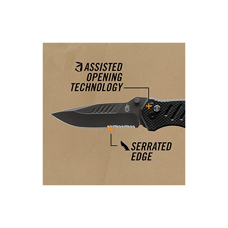 Gerber Gear 31-000594 - Cuchillo Swagger, borde dentado, punto de