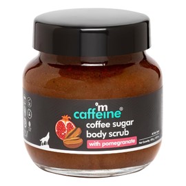 mCaffeine Coffee Sugar Body Scrub with Pomegranate - Body Wash Reduces Scars - Nourishing Blend of Coffee and Brown Sugar - All Skin Types - 250 g
