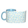 Miowjals Blue Daisy Funny Novelty Ceramic Coffee Cups With Handle,Dishwasher