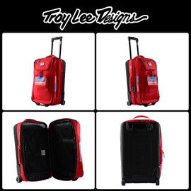 Troy Lee Designs GasGas Team Short Haul Roller Gear Bag, GasGas Racing Team, Easy Mobility Travel Gear Bag, Carry-On Approved, Red, SKU 616318000