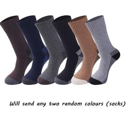 COSHAL® 2 Merino Lambs Wool Socks Merino for Men, Winter Thick Hiking Socks, Thermal Breathable Crew Mens Socks for Outdoor Socks Size 6-11 Assorted