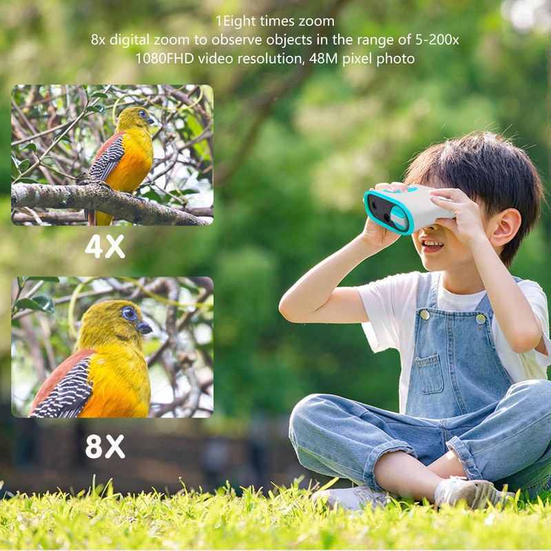 DT15 Kid Binoculars Camera 2.4in LCD IPS Display 1080P 8X