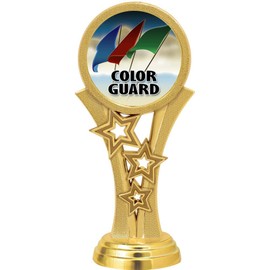 Color Guard Trophies, 11" Blue Stars Color Guard Trophy Award, Free Engraving