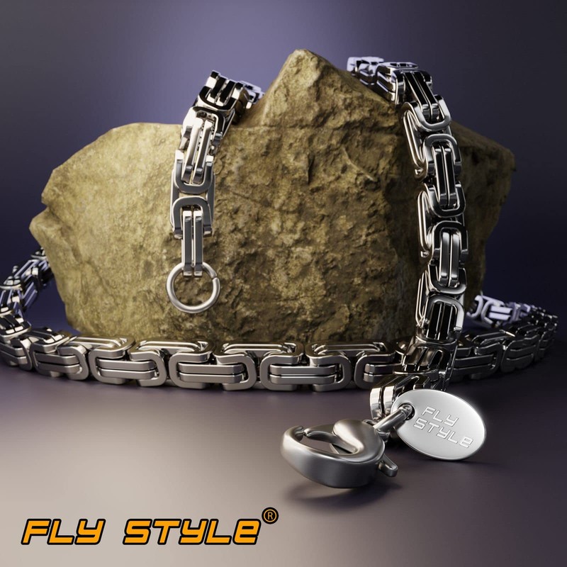 Fly Style Byzantine Byzantine Chain Stainless Steel Men's Necklace Polished