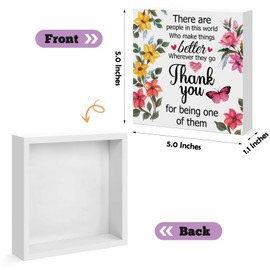 Appreciation Gifts for Women Wooden Block Sign Home Office Desk Sign Decor for Colleague Friends Boss Manager Leaving Farewell Retirement Thank You Gifts for Women Nurse Teacher