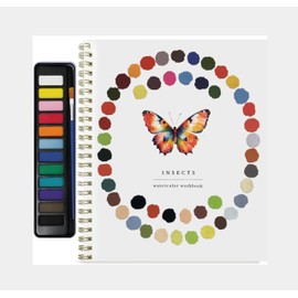XZGTAND Beginner-Friendly Animals Watercolor Workbooks, 12 Colors Watercolor Paint Set with Paint Brush, Beginner-Friendly Watercolor Painting Kit (Insects)