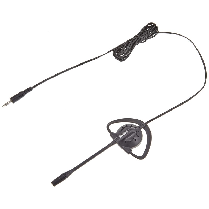 BUFFALO BSHSECM105BK 4 Pole Single Ear Hook Headset