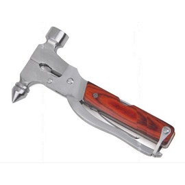 Emergency Escape Hammer & Multi Tool 15 Function Wood Grain