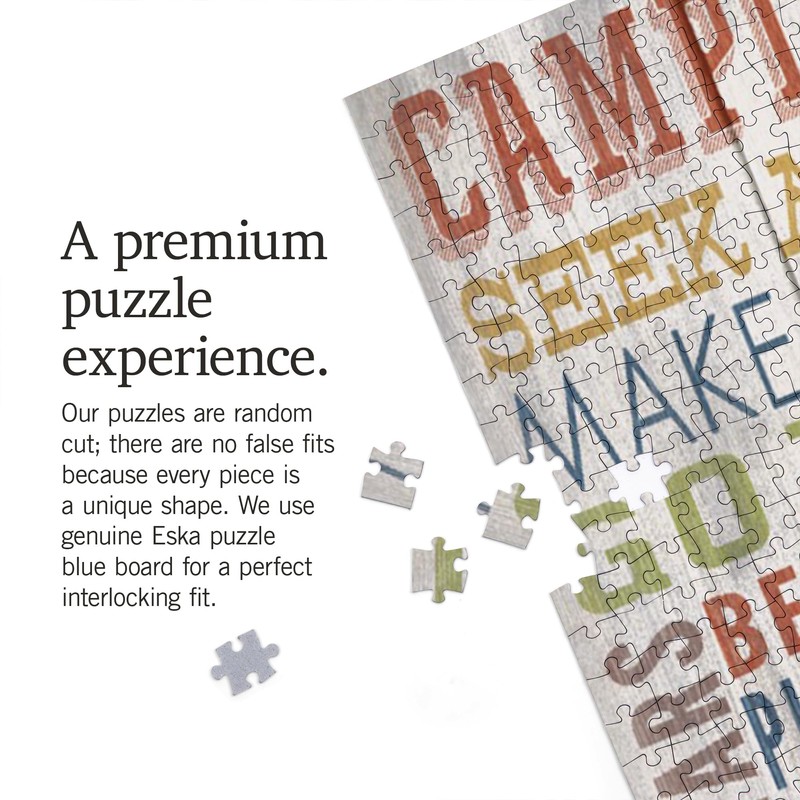 Lantern Press 1000 Piece Jigsaw Puzzle, Eastern Oregon, Camping Rules,