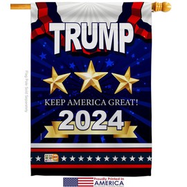 Keep America Great Trump Garden House Flags Kit Americana Political President Democrat Republican Tea Party United State American Election Small Gift Yard Banner Made In USA 28 X 40