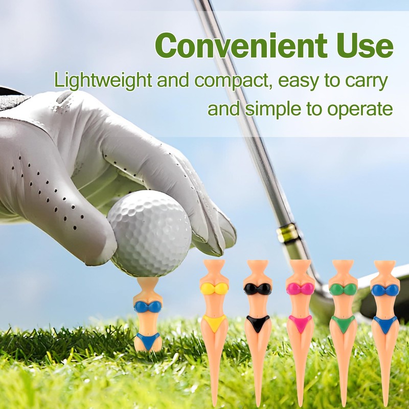 QACUU 5Pcs Bikini Style Golf Tees – Colourful Plastic Golf