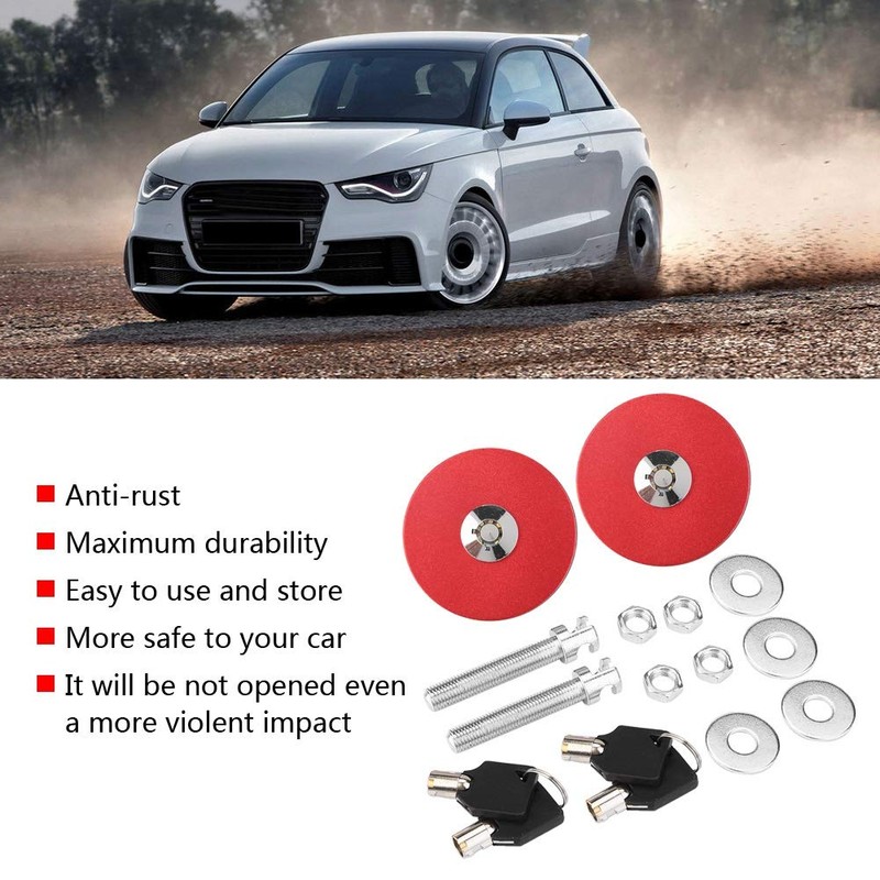 Acouto Car Hood Lock Pin Aluminum Alloy Universal Engine Hood