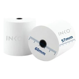 100 Rollos Térmicos INKO 57x60 Impresora 58mm Miniprinter Color Blanco impresora 58mm                                                                 