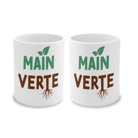 Fabulous Stifteköcher aus Keramik – grüne Hand Baum Pflanzen Topf Garten – 325 ml