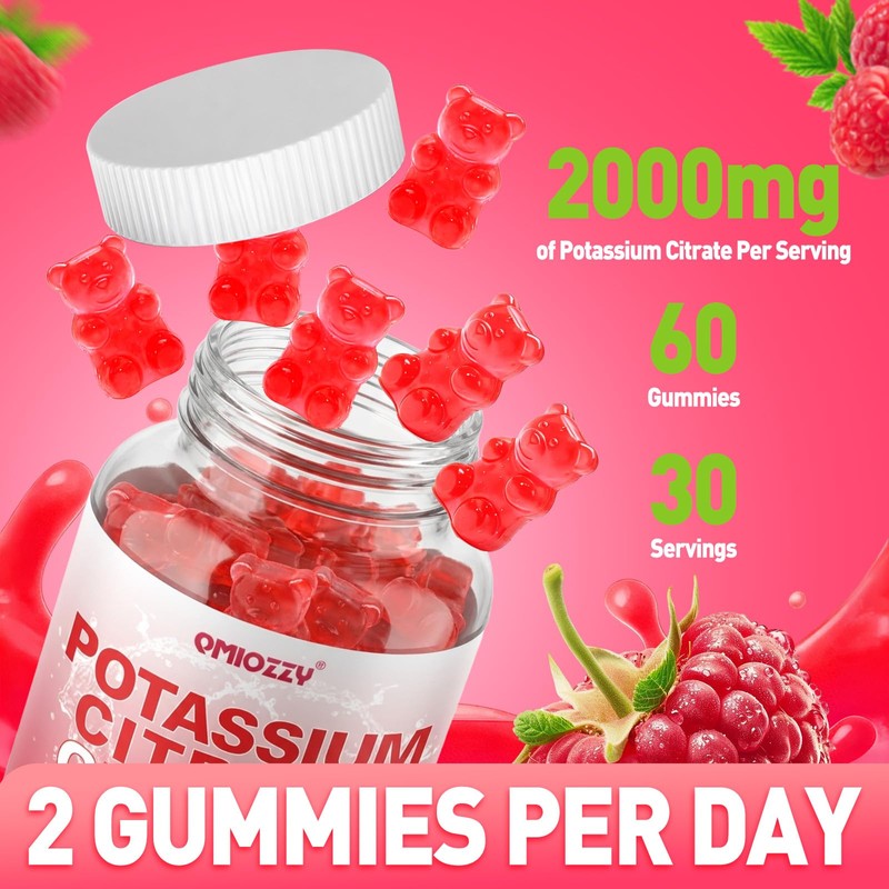 Potassium Citrate Gummies 2000mg, Liposomal High Potency Electrolyte Gummy