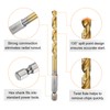 sourcing map 5pcs 1/4" Hex Shank Drill Bit 7/32" Gold