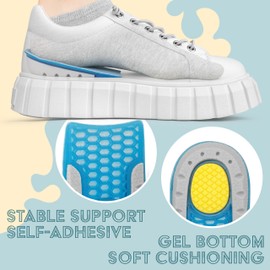SULPO Heel Cushion for Shoes - Heel Pain Insoles Shoes Men & Women for Posture Correction, Leg Length Difference - 2cm, 2 Pairs