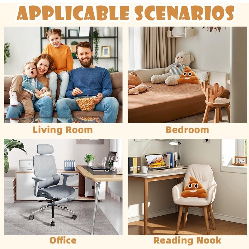 SGZIOO 32 x 32 cm Poop Plush Pillow, Round Triangle