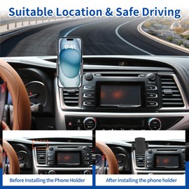 Car Phone Mount for Toyota Highlander 2014-2019 Phone Holder Navigation,for Highlander Cellphone Mobile Cradle Auto Accessories Bracket Anti-Shake,360 Degree Rotation,Compatible for All Cell Phones