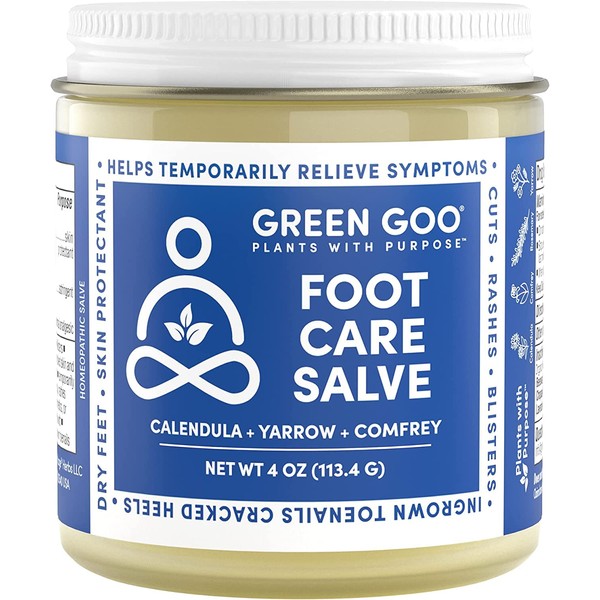 GREEN GOO Foot Care Salve, Reduces Irritation & Provides Pain Relief to Heal & Soothe Your Feet, Great for Hikers, Climbers, Parents & Teachers, 4 Ounce (Pack of 1), 92289