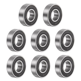 TOP-VIGOR 8Pcs 6001-2RS Deep Groove Ball Bearings, Z2 12mm x 28mm x 8mmDouble Sealed Industrial Bearings, Chrome Steel Skateboard Bearings for Electrical Instrument Equipment