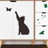 Chirstseason Cat 1 Cat Wallpaper Sticker Cat and Butterfly Black