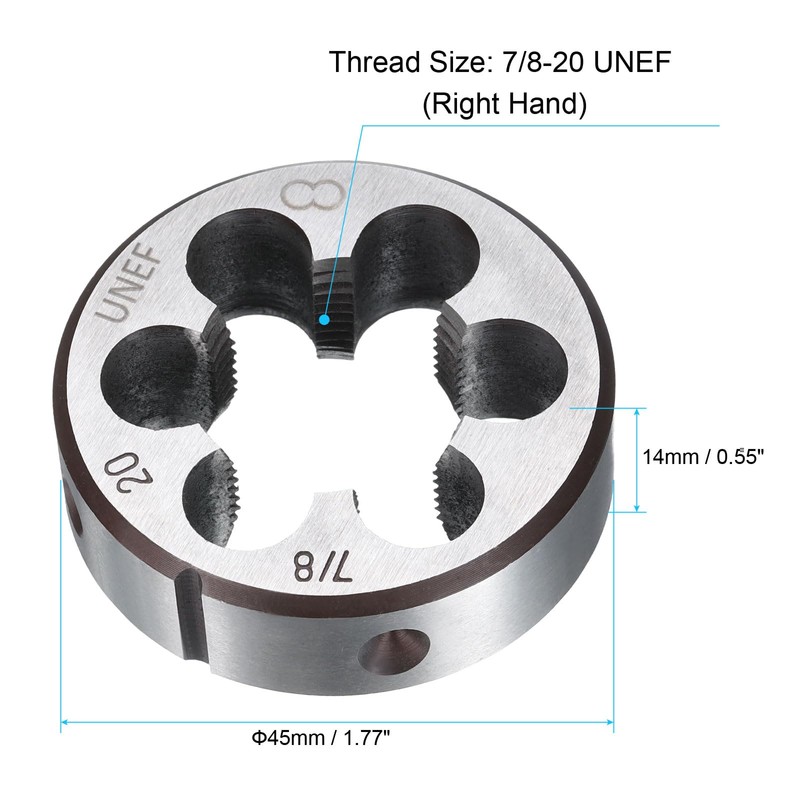 sourcing map Round Threading Die 7/8-20 UNEF Thread Right Hand