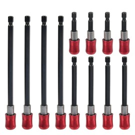 TIMESETL 12pcs Drill Bit Extension, 1/4 Inch Hex Shank Magnetic Drill Bit Extension Set, Screwdriver Bit Holder Extension for Screws, Nuts, and Any Drill and Handheld Driver(60mm/100mm/150mm)