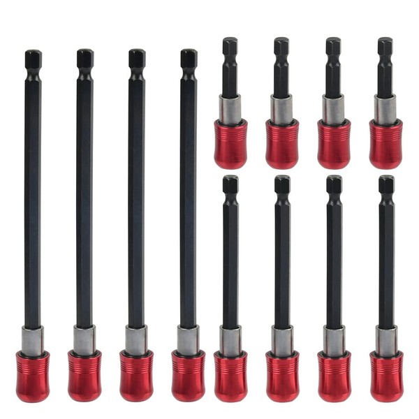 TIMESETL 12pcs Drill Bit Extension, 1/4 Inch Hex Shank Magnetic