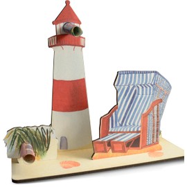 Strandkorb Karte - Leuchtturn Strandkorb 3D-Holzkarte | Geldgeschenke, Geburtstagskarte Für Urlaub Am Meer, Leuchtturm, Sylt, Strand, Gutscheinkarte Für Kurzurlaub An Nordsee Oder Ostsee