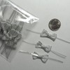 Weststone 25pcs 1 1/4" Solid Metallic Silver Fabric Pre-Tied Ribbon