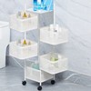 Steel 5-stage rotating trolley (white) living room kitchen Rolling Storage Cart