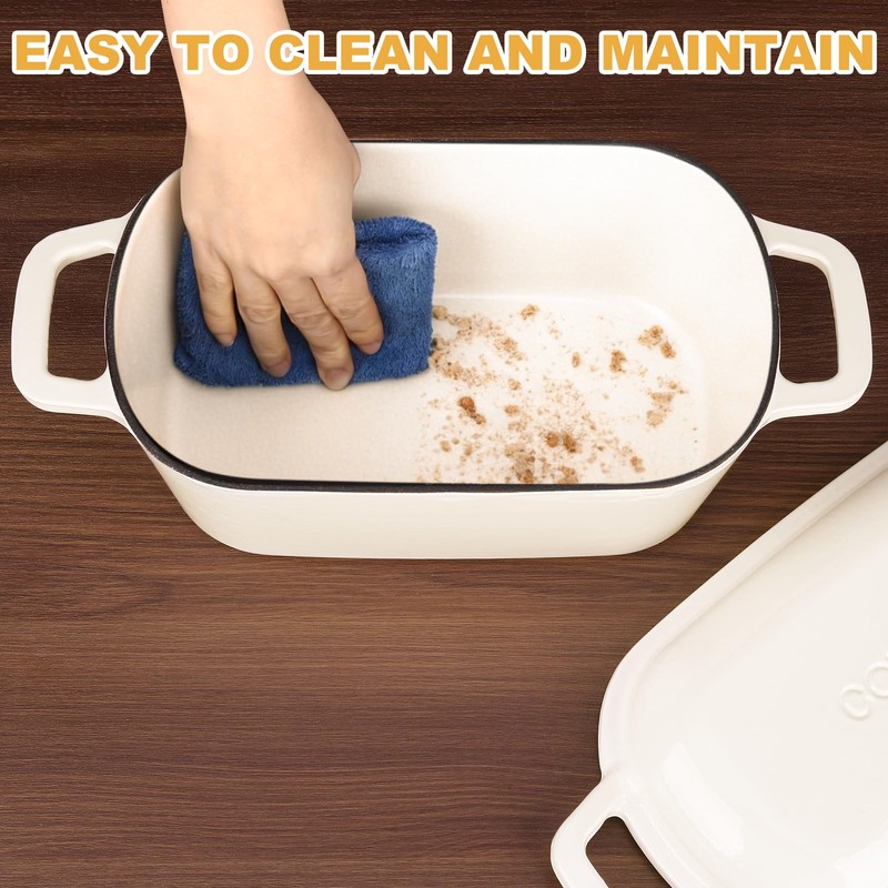 Oval Enameled Cast Iron Dutch Oven with Lid - 3.6QT