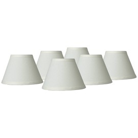 Set of 6 Empire Lamp Shades Taya Cream Small 3.5" Top x 7" Bottom x 5" High Candelabra Clip-On Fitting - Springcrest