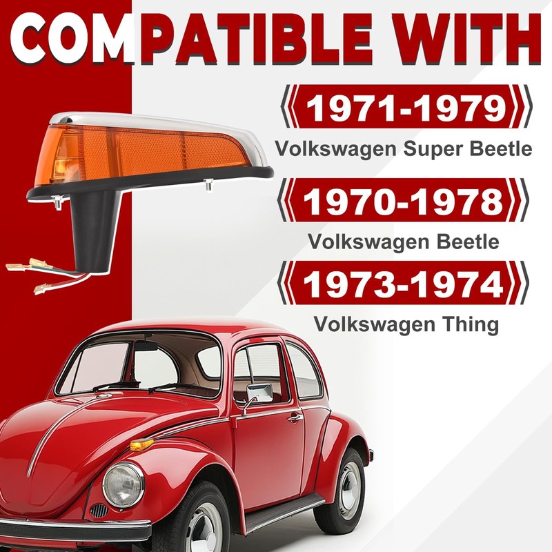 HECASA Turn Signal Light Assembly Compatible with 1970-1979 VW BUG